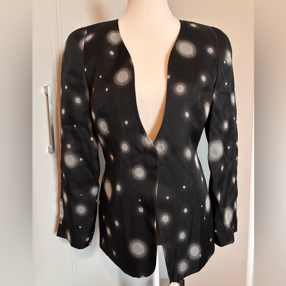 Vintage Giorgio Armani Black Blazer with White Circles - Picture 2 of 13